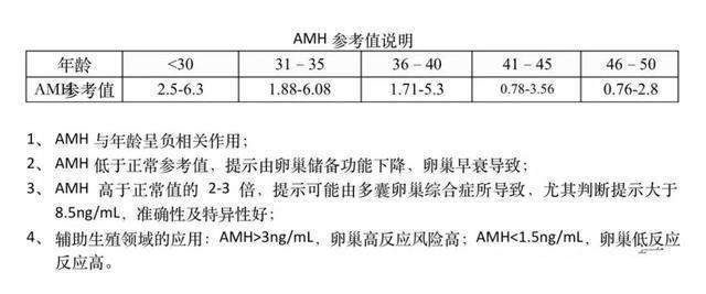 AMH参考值说明